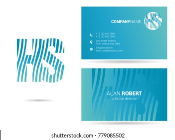 Letters H S Logo icon with Business Card Template Vector.