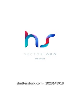 Letters H S, H & S logo, multi colour letters icon vector template.

