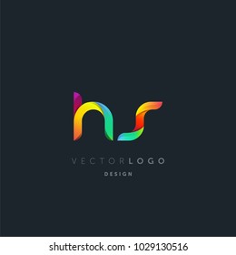 Letters H S, H & S logo, multi colour letters icon vector template.

