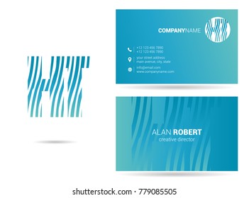 Letters H T Logo icon with Business Card Template Vector.