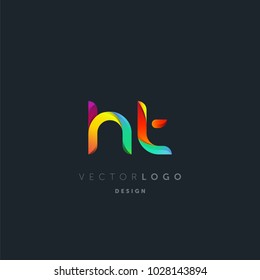 Letters H T, H & T logo, multi colour letters icon vector template.


