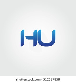 The letters H and U combined Icon Logo Templates. HU Initial Vector Design Element For Download