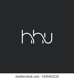 Letters H H U Joint logo icon vector element.