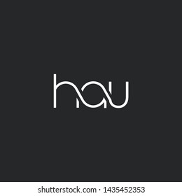 Letters H A U Joint logo icon vector element.
