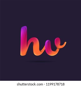 Letters H V, H & V 3D logo, multi colour gradient letters icon vector template.
