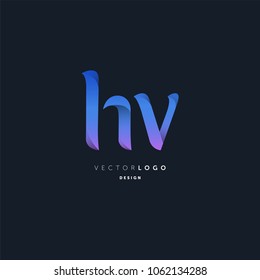 Letters H V joint logo icon vector element.