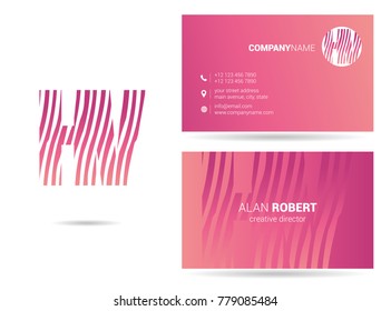 Letters H V Logo icon with Business Card Template Vector.