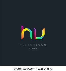Letters H V, H & V logo, multi colour letters icon vector template.

