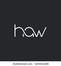 Letters H A W Joint logo icon vector element.