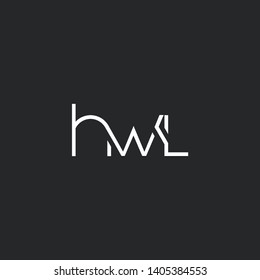Letters H W L Joint logo icon vector element.