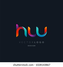 Letters H W, H & W logo, multi colour letters icon vector template.

