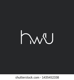 Letters H W U Joint logo icon vector element.