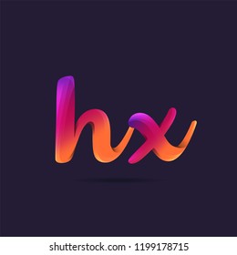 Letters H X, H & X 3D logo, multi colour gradient letters icon vector template.
