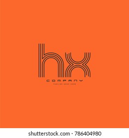 Letters H & X joint logo icon. Stroke letter vector element.