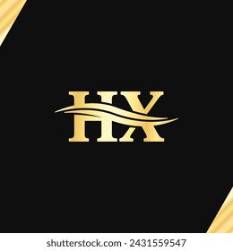 Letters H X Monogram Logo serif typography vector of identity for business name design.