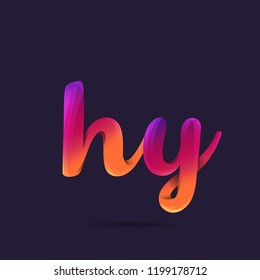 Letters H Y, H & Y 3D logo, multi colour gradient letters icon vector template.
