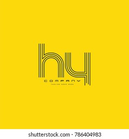 Letters H & Y joint logo icon. Stroke letter vector element.