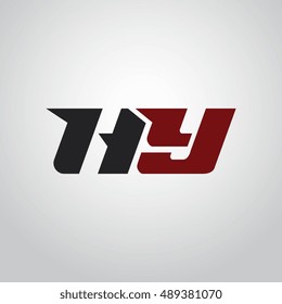 The letters H and Y logo automotive black and red colored