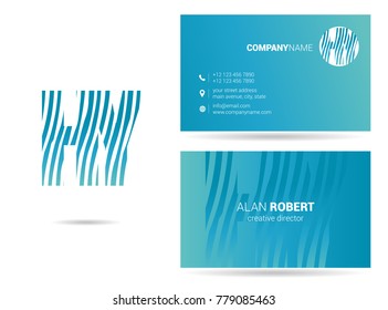 Letters H Y Logo icon with Business Card Template Vector.
