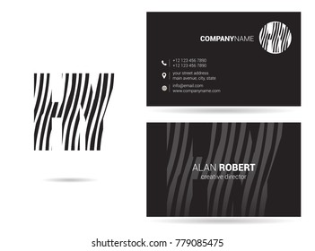 Letters H Y Logo icon with Business Card Template Vector.