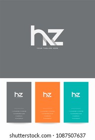 Letters H Z logo, emblem or icon with business card vector template.