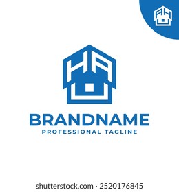 Letras HA ou AH Logotipo de telhado. Para empresas de telhado, casa, construção ou interiores com iniciais HA ou AH