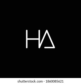 Letters HA alphabet logo design vector. The initials letters H and A logo design in a minimal style are suitable for an abbreviated name logo.