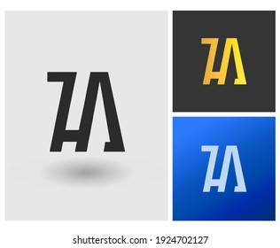 letters HA logo design vector icon template