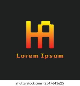 Buchstaben HA Pixel Monogram Logo, geeignet für jedes Geschäft mit HA oder AH Initialen