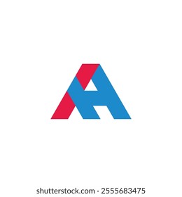 letters ha triangle simple colorful logo vector 