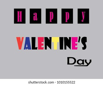 Letters of happy valentine's day. vector illustration