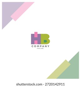 Letras HB Colorful Joint logo icono de Vector Plantilla.