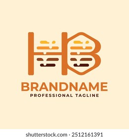 Letters HB Honeycomb Logo, Perfect for Beekeeping and Honey Producers
