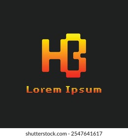 Letters HB Pixel Monogram Logo, suitable for any business with HB or BH initials