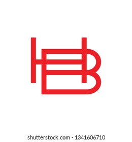 letters hb simple geometric logo vector