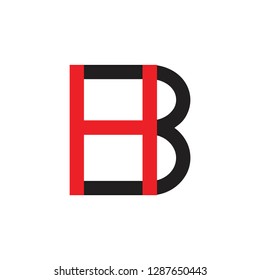 letters hb simple linked geometric abstract logo