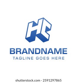 Letters HC 3D Monogram Logo, symbolizes strength, dynamism, and technology