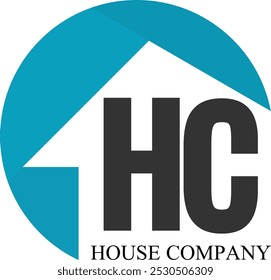 Letras HC House logo Vectores. Diseño creativo del logotipo del edificio de CH. Plantilla moderna del logotipo de HC. Descarga Libre de regalías de Vectores de logotipo CH simple. Home Diseño de icono de HC. 