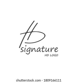 letters HD logo with modern simple signature concepts and background white