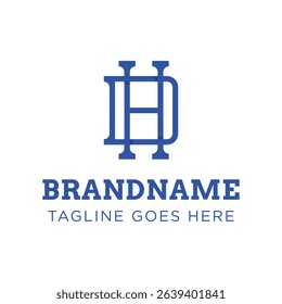 Letters HD Monogram Logo, suitable for any business with DH or HD initials