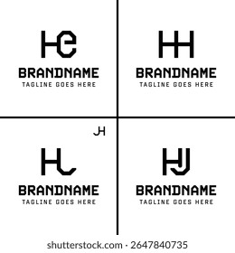 Letters HE HH HL HJ JH  Monogram Logo, for business with HE EH HH HL LH HJ JH initials