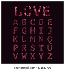 Letters of hearts. Letters. Alphabet
