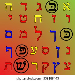 Hebrew Alphabet Stock Vector (Royalty Free) 303319919