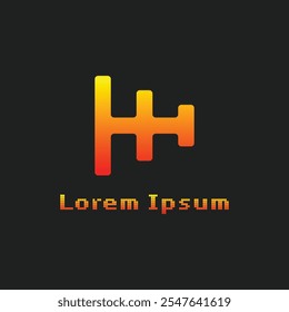 Letters HH Pixel Monogram Logo, suitable for any business with HH initials