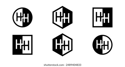 Letters HH Positive and Negative Logo Set, suitable for any business
