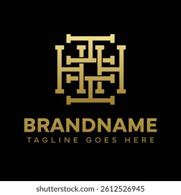 Letters HHHH Ornament Logo, symbolizing elegance, harmony, and creativity