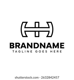 Letters HI Monogram Logo, suitable for any business with IH or HI initials