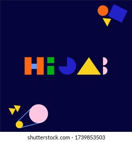 letters HIJAB geometri Logo Concept for bussines or Event. Modern and simple 