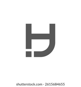 letters hji abstract simple lines geometric logo vector 