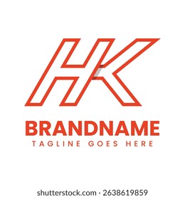 Letters HK or KH Monogram Logo, suitable for any brand with HK or KH initials